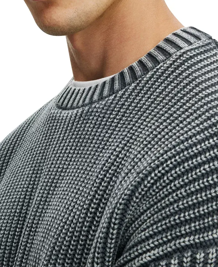 COTTON ON Men's Washed Box Fit Crew Knit Sweater Men's Fashion & Accessories