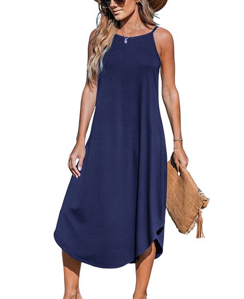 Cupshe Women's Cami Midi Cover Up Dress Women's Fashion Shoes & Accessories