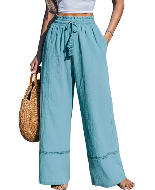 Cupshe Women's Tranquil Bay Pants Women's Fashion Shoes & Accessories Cupshe Women's Tranquil Bay Pants Women's Fashion Shoes & Accessories