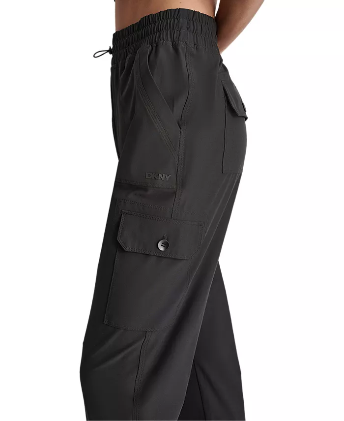DKNY Sport Women's Drawcord-Waist Cargo Jogger Pants Women's Fashion Shoes & Accessories