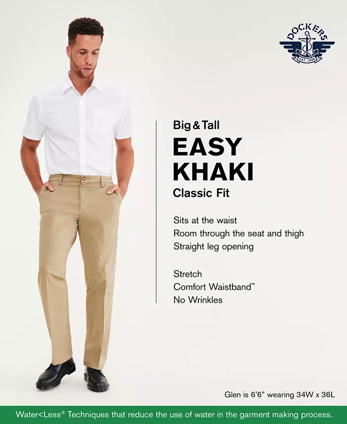 Dockers Men's Big & Tall Easy Classic Fit Khaki Stretch Pants Men's Fashion & Accessories