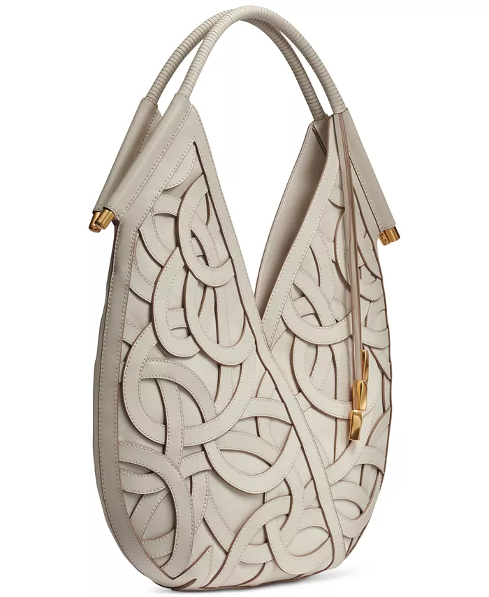 Donna Karan New York Baldwin Woven Leather Floral Shoulder Bag Handbags Purses & Accessories