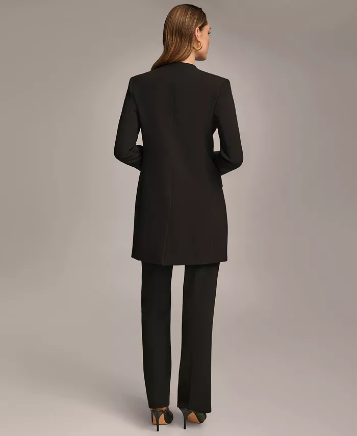 Donna Karan New York Donna Karan Collarless Topper Jacket & Straight Leg Pant Women's Fashion Shoes & Accessories