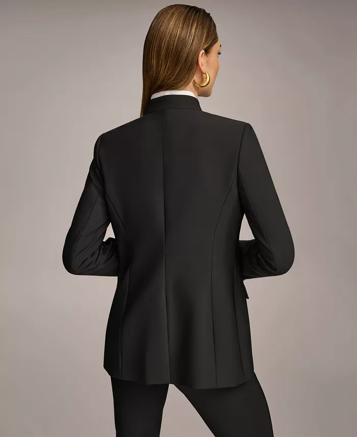 Donna Karan New York Women's Button Sleeve Blazer Regular & Petite Women's Fashion Shoes & Accessories