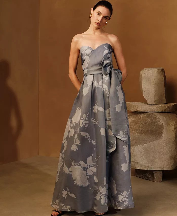 Donna Karan New York Women's Floral-Print Ball Gown Women's Fashion Shoes & Accessories