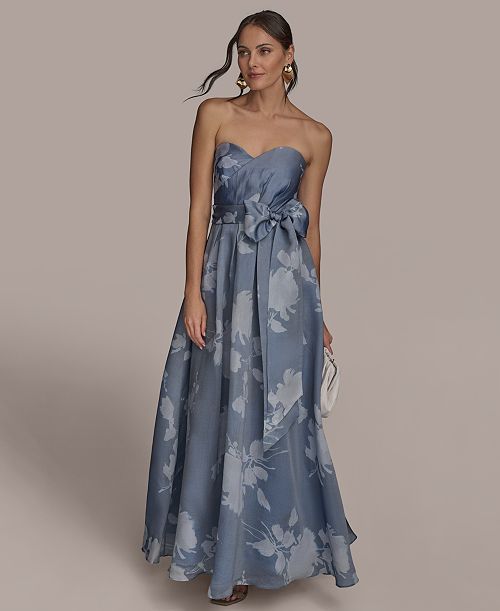 Donna Karan New York Women's Floral-Print Ball Gown Women's Fashion Shoes & Accessories