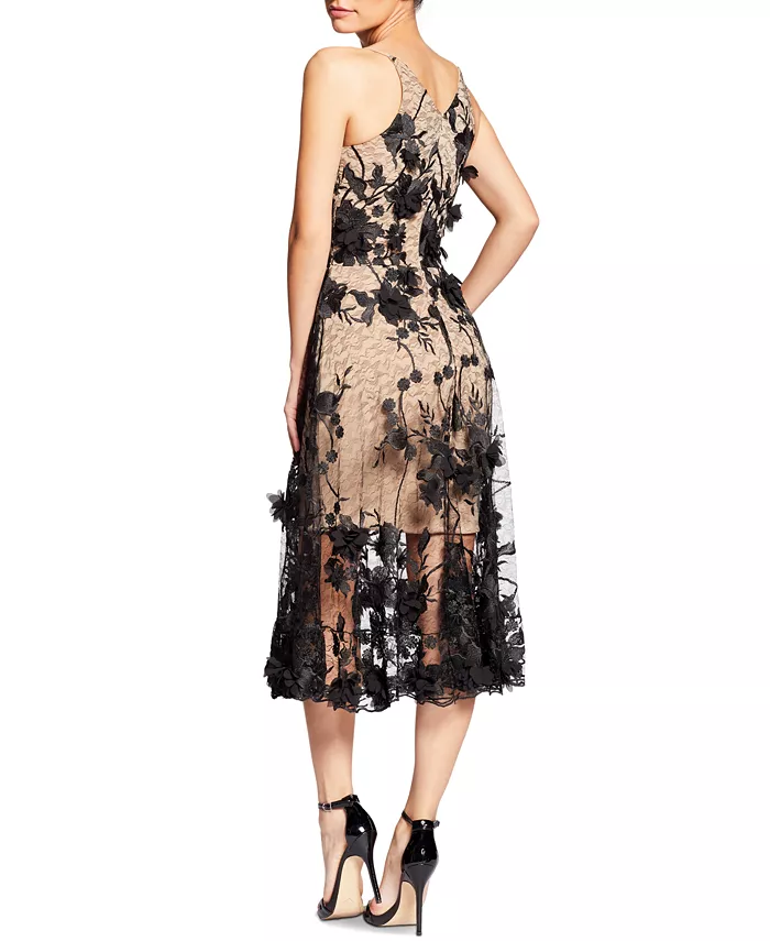 Dress The Population Audrey Floral Applique Lace Mini Dress Women's Fashion Shoes & Accessories