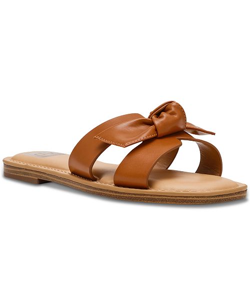 DV Dolce Vita Women's Jada Bow Slip-On Flat Sandals Women's Fashion Shoes & Accessories
