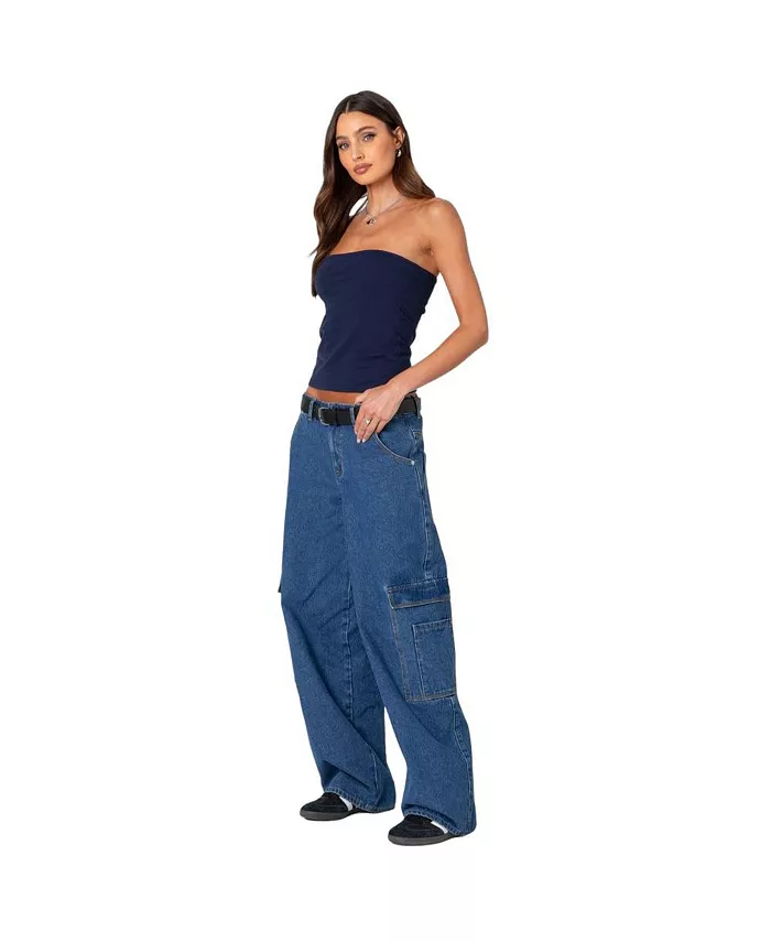 Edikted Women's Built In Bra Tube Top Women's Fashion Shoes & Accessories