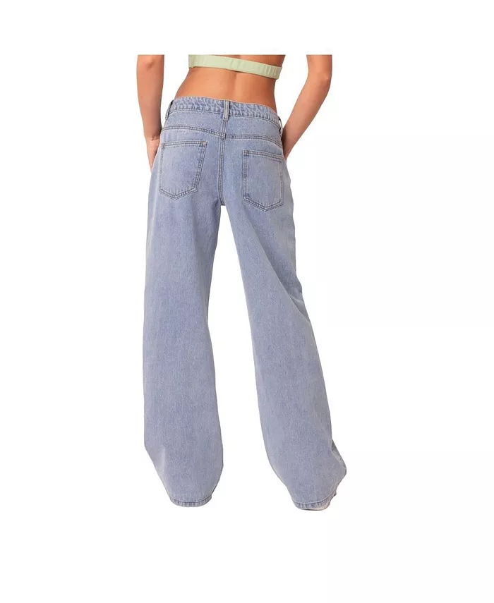 Edikted Women's Raelynn Washed Low Rise Jeans Women's Fashion Shoes & Accessories