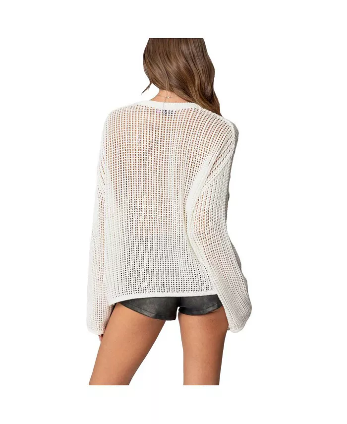 Edikted Women's Seeing Stars Oversized Sweater Women's Fashion Shoes & Accessories