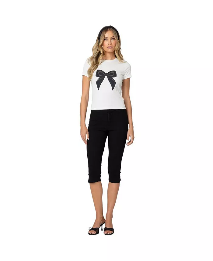 Edikted Women's Tied Up T Shirt Women's Fashion Shoes & Accessories
