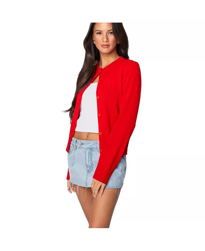 Edikted Womens Hollie Button Up Cardigan Women's Fashion Shoes & Accessories