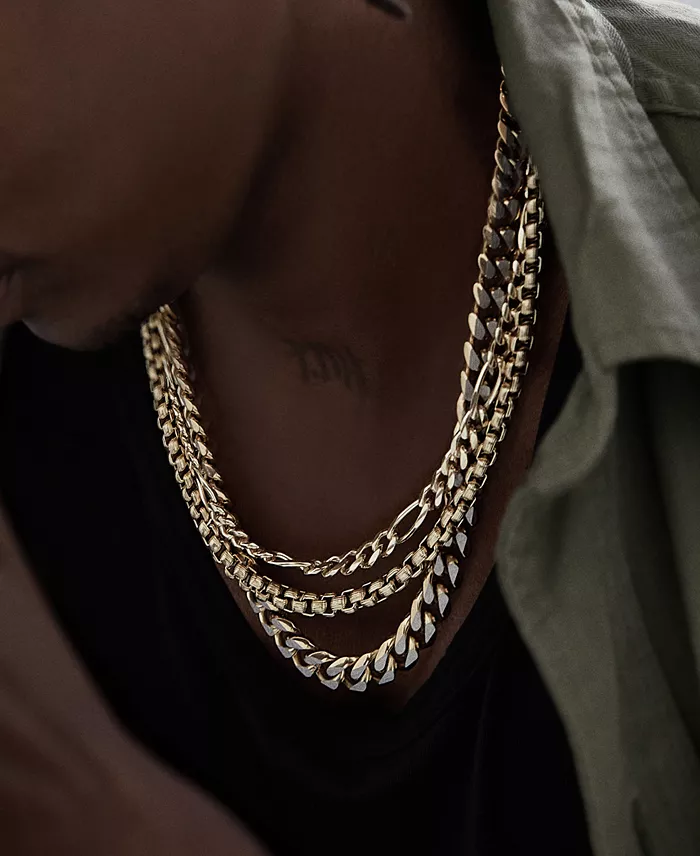 Esquire Men's Jewelry Cuban Figaro Link 22" Chain Necklace Created For Macy's Jewelry & Watches