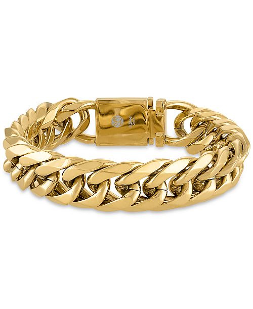 Esquire Men's Jewelry Polished Wide Curb Link Bracelet in Stainless Steel Created for Macy's Jewelry & Watches Esquire Men's Jewelry Polished Wide Curb Link Bracelet in Stainless Steel Created for Macy's Jewelry & Watches