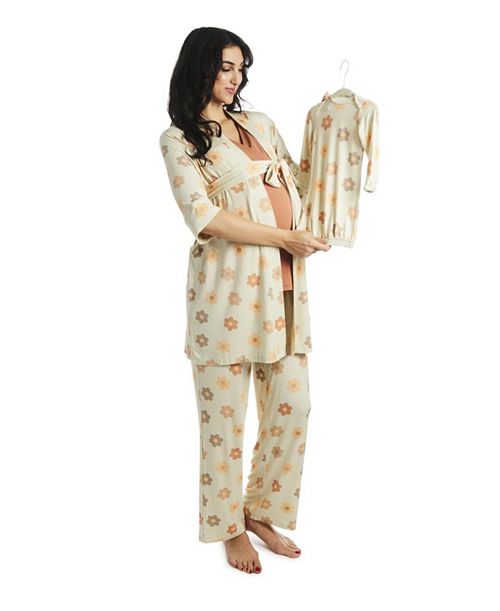 Everly Grey Women's Analise During & After 5-Piece Maternity/Nursing Sleep Set Women's Fashion Shoes & Accessories