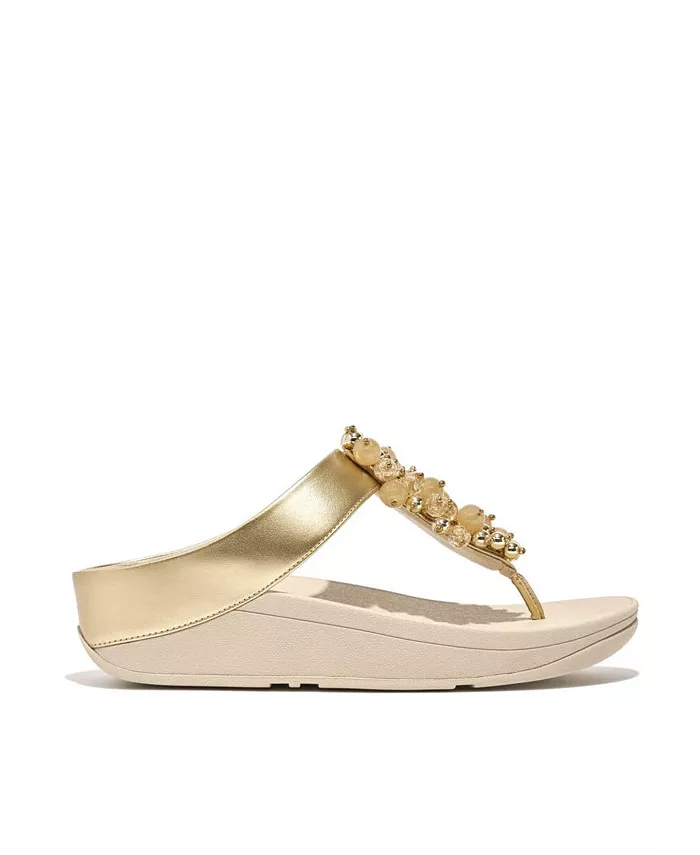 FitFlop Women's Fino Bauble-Bead Toe-Post Sandals Women's Fashion Shoes & Accessories