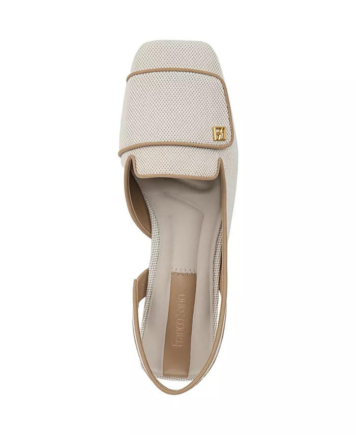 Franco Sarto Teagan Square Toe Slingback Flats Women's Fashion Shoes & Accessories