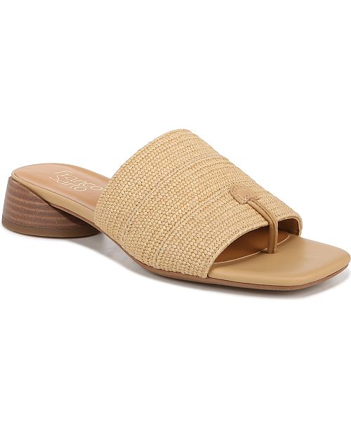 Franco Sarto Women's Loran Stacked Heel Slide Dress Sandals Women's Fashion Shoes & Accessories
