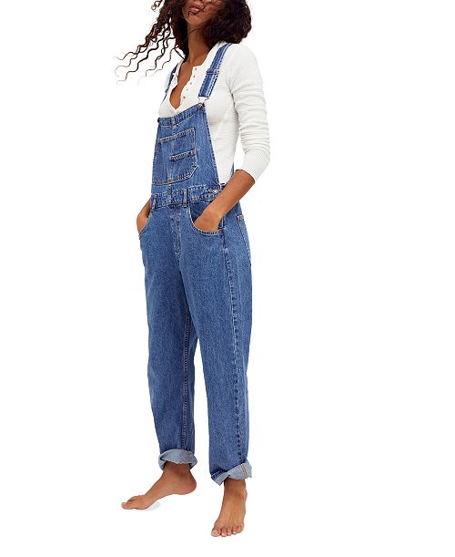 Free People Ziggy Cotton Denim Overalls Women's Fashion Shoes & Accessories