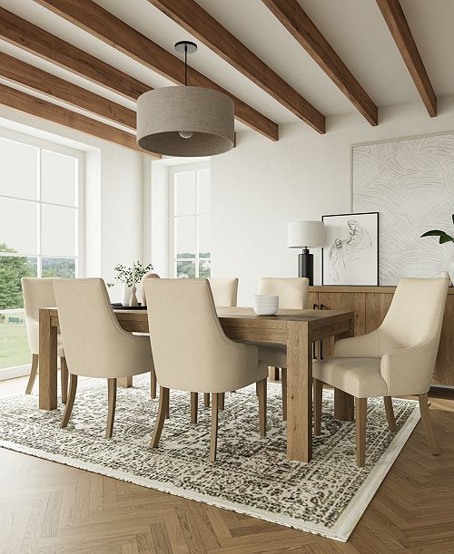 Furniture 7pc Dining Set (Davie Rectangular Table & 6 Nelin Chairs) Furniture