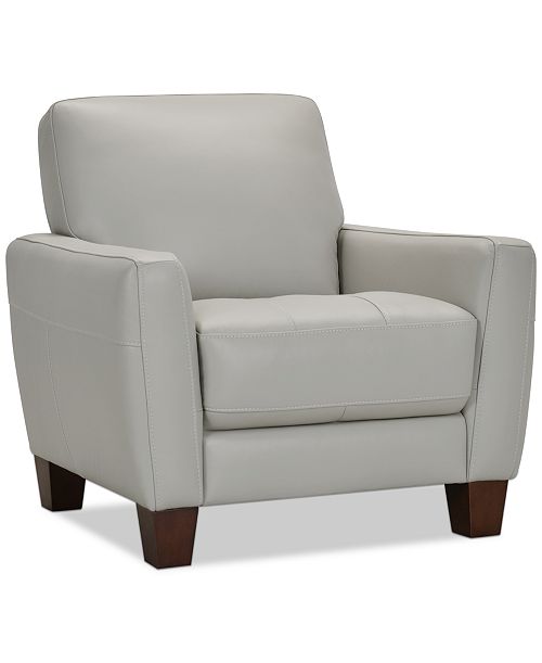 Furniture Galligher 36" Leather Chair Created for Macy's Furniture