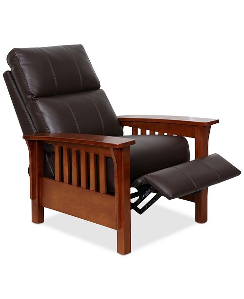 Furniture Harrison Leather Pushback Recliner Created For Macy's Furniture
