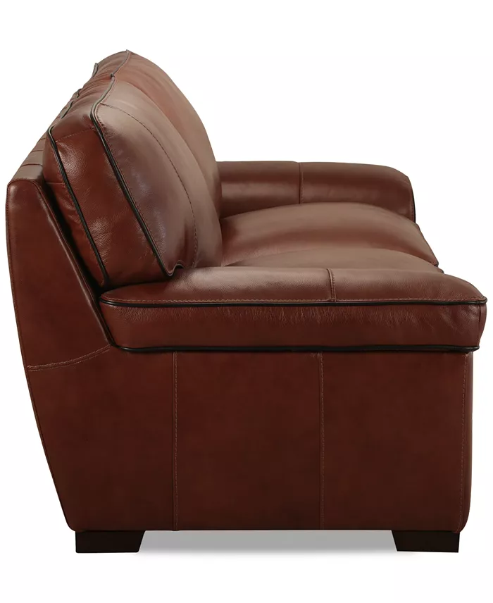 Furniture Myars 91" Leather Sofa Created For Macy's Furniture