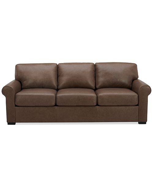 Furniture Radley Roll Arm 86" Leather Sofa Exclusively at Macy's Furniture