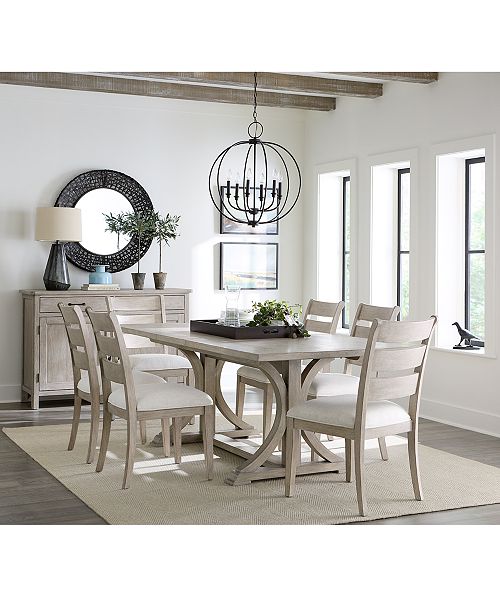 Furniture Sadie 7-Pc. Rectangular Dining Set (Table & 6 Ladder Back Chairs) Created For Macy's Furniture