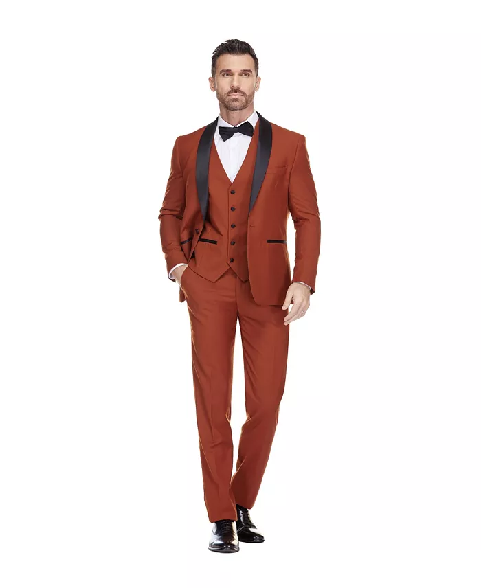 Gino Vitale Men's Braveman 3-Piece Slim Fit Shawl Lapel Tuxedo Men's Fashion & Accessories