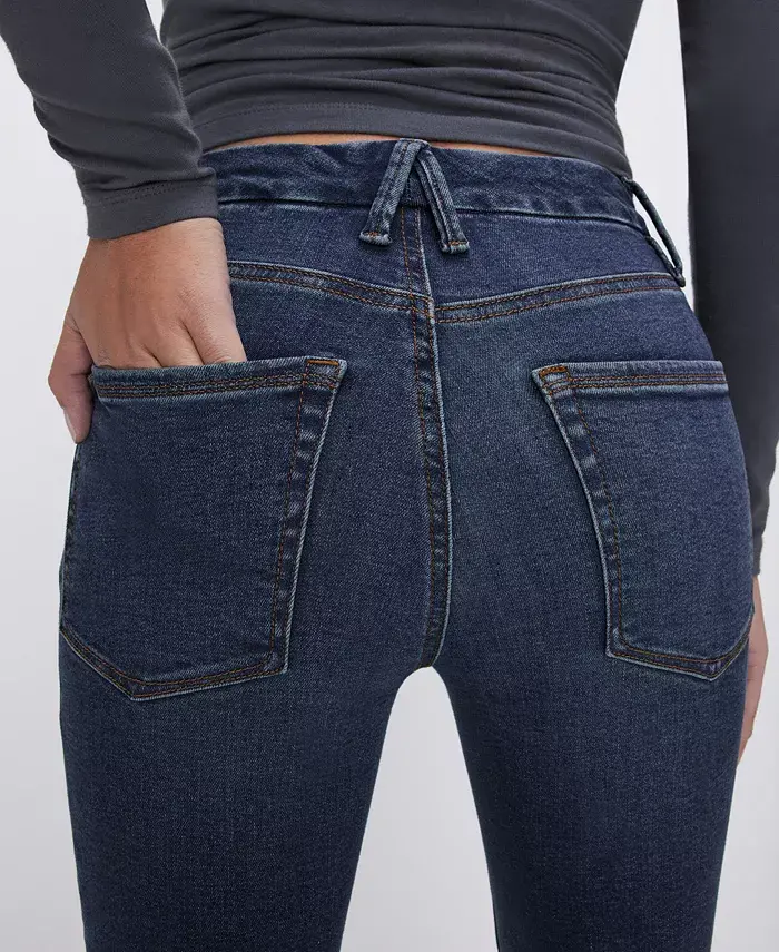 Good American Petite Good Mid-Rise Straight Jeans Women's Fashion Shoes & Accessories