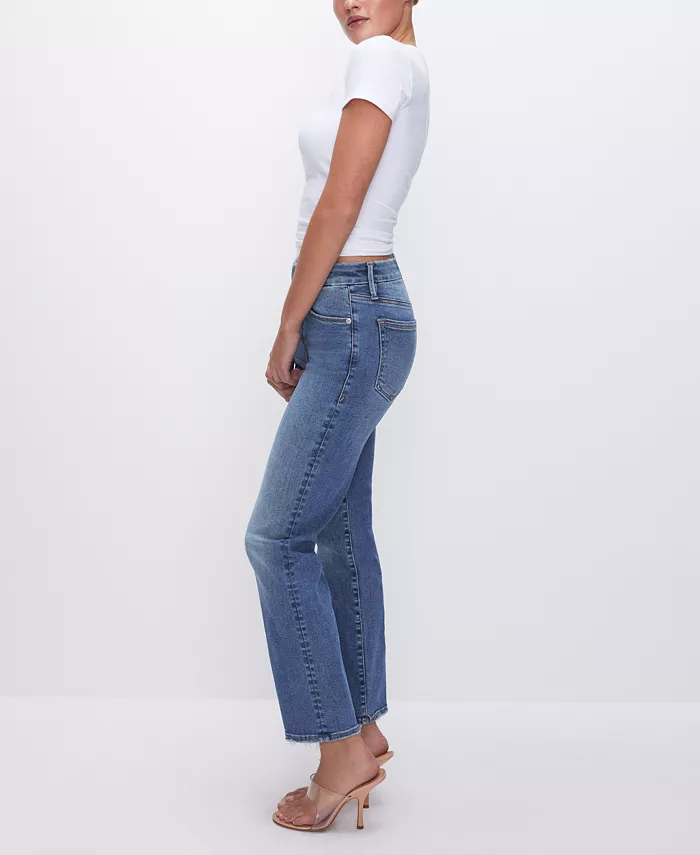 Good American Women's Always Fits Good Legs Straight-Leg Jeans Women's Fashion Shoes & Accessories