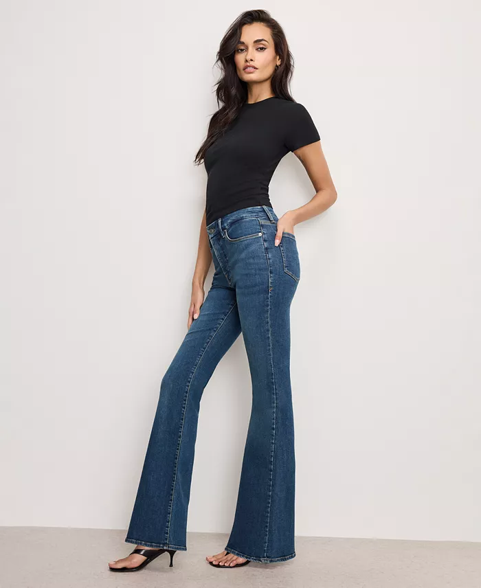 Good American Women's Good Legs Flare Jeans Women's Fashion Shoes & Accessories
