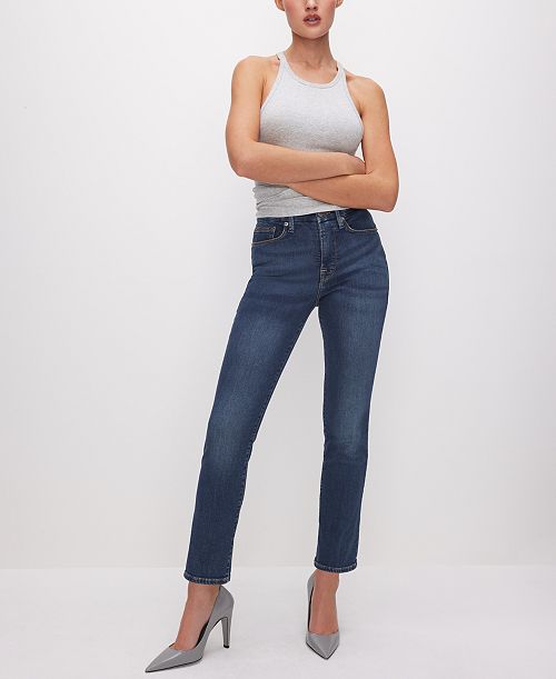 Good American Women's Good Legs Straight Jeans Women's Fashion Shoes & Accessories