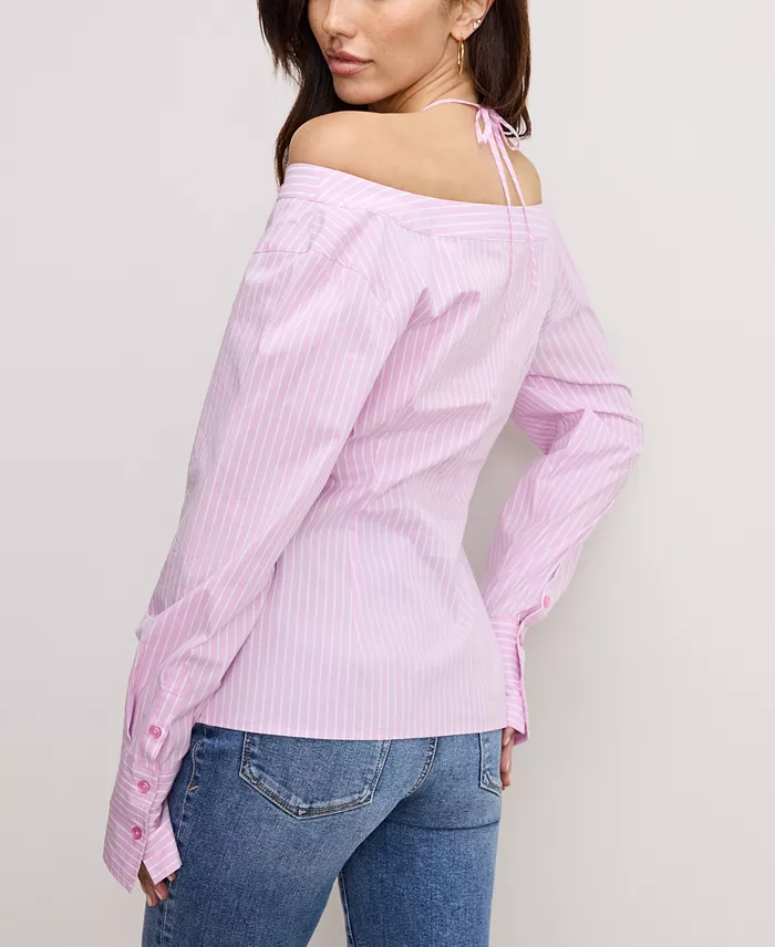 Good American Women's Off-The-Shoulder Long-Sleeve Top Women's Fashion Shoes & Accessories