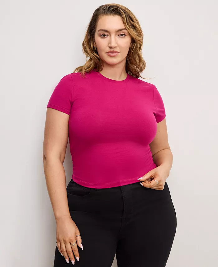 Good American Women's Super Stretch Baby T-Shirt Women's Fashion Shoes & Accessories
