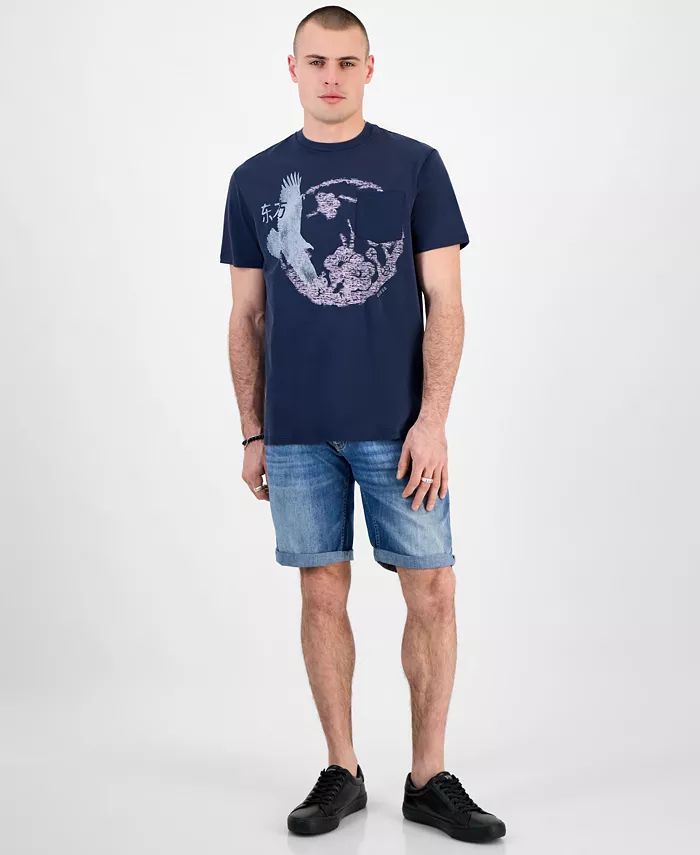 GUESS Men's Cherry Blossom Eagle Regular-Fit Graphic T-Shirt Men's Fashion & Accessories