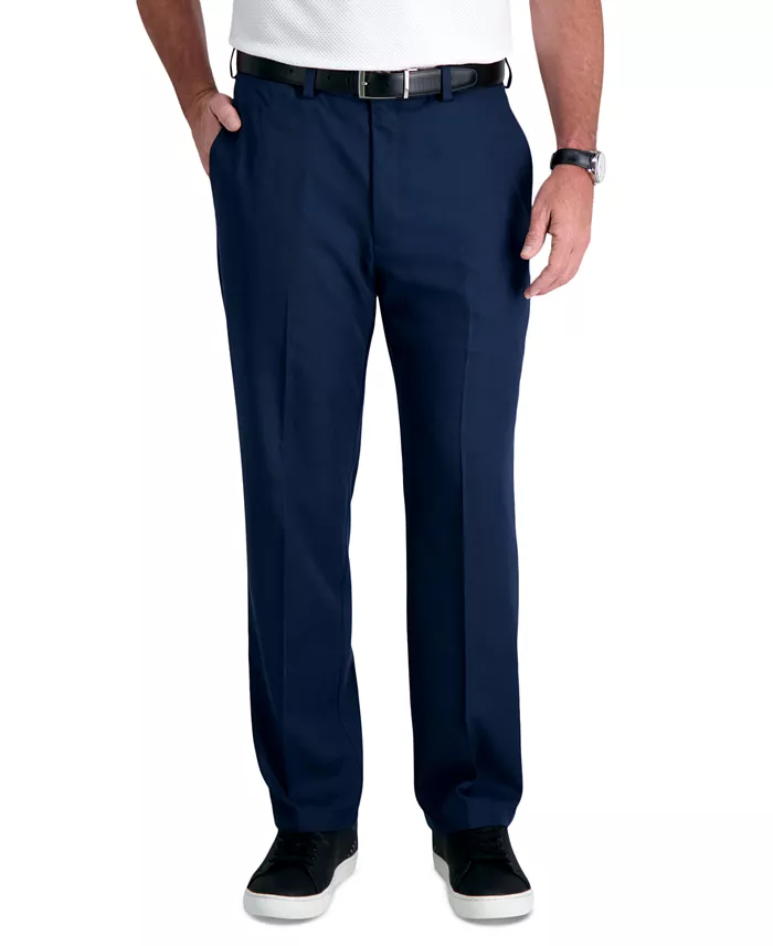 Haggar Men's Cool 18 PRO® Classic-Fit Expandable Waist Flat Front Stretch Dress Pants Men's Fashion & Accessories