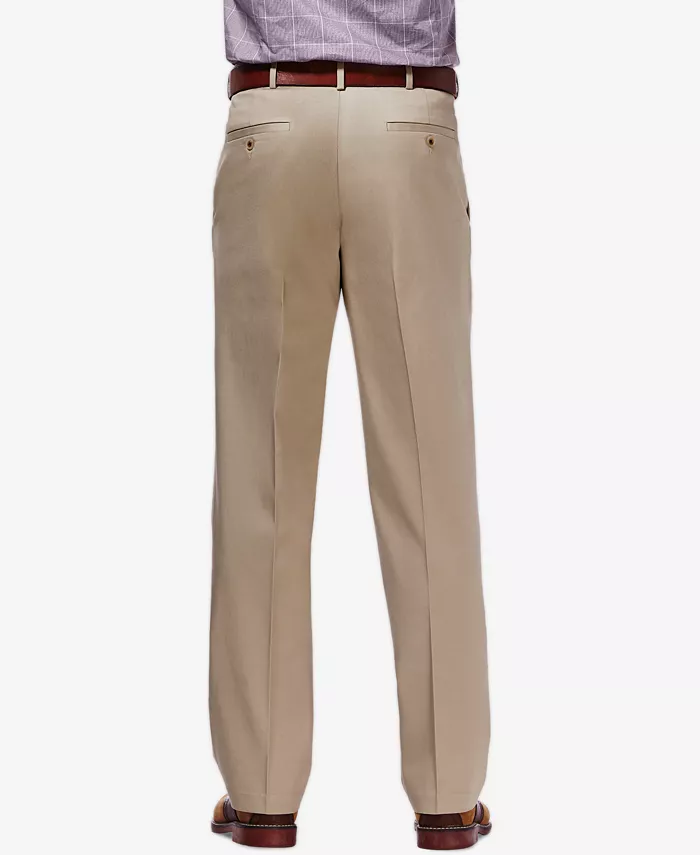 Haggar Men's Premium No Iron Khaki Classic Fit Flat Front Hidden Expandable Waist Pant Men's Fashion & Accessories