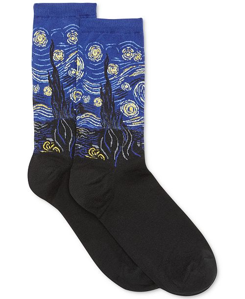 Hot Sox Women's Starry Night Fashion Crew Socks Women's Fashion Shoes & Accessories