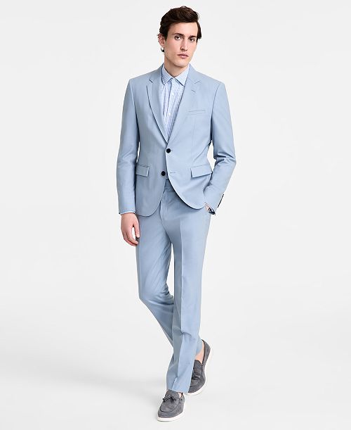 HUGO by Hugo Boss Men's Modern-Fit Wool Blend Suit Separate Men's Fashion & Accessories