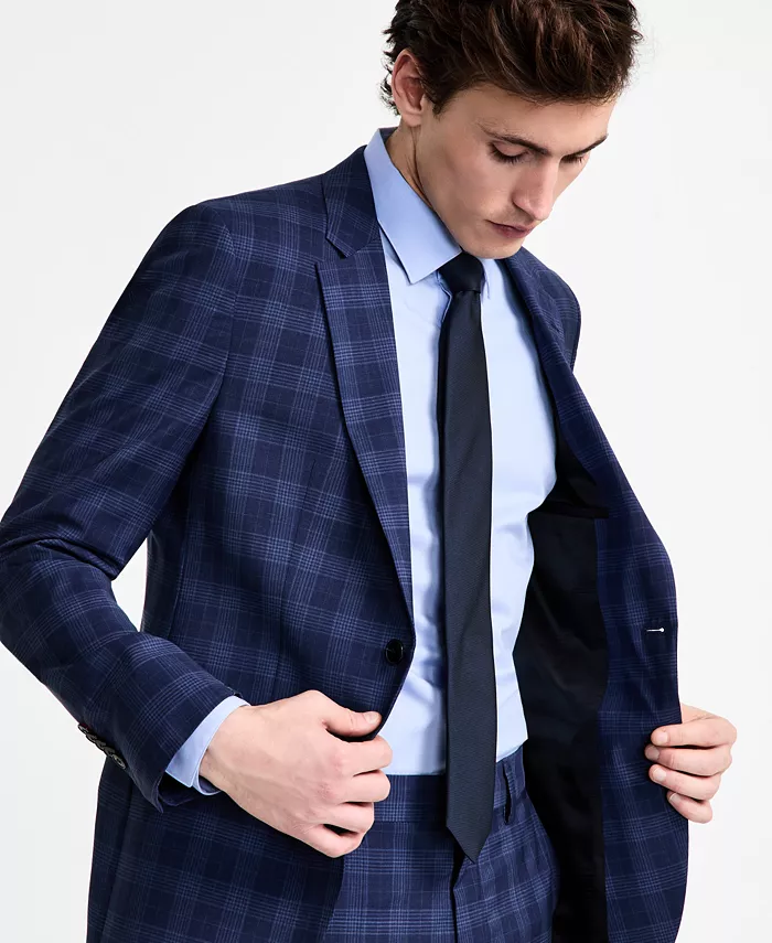 HUGO By Hugo Boss Men's Modern-Fit Wool Plaid Suit Jacket Men's Fashion & Accessories
