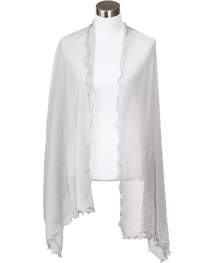 I.N.C. International Concepts Ruffle-Edge Metallic Evening Wrap Created For Macy's Women's Fashion Shoes & Accessories