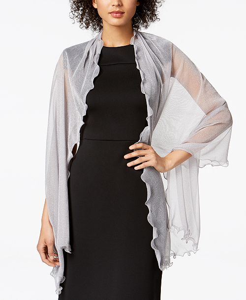 I.N.C. International Concepts Ruffle-Edge Metallic Evening Wrap Created for Macy's Women's Fashion Shoes & Accessories