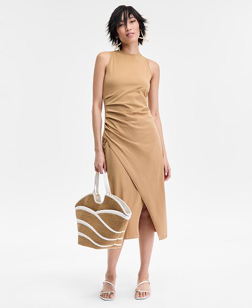 I.N.C. International Concepts Women's Faux-Wrap Midi Dress Exclusively at Macy's Women's Fashion Shoes & Accessories
