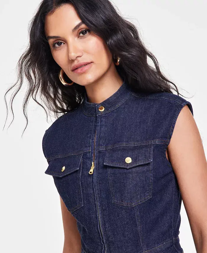 I.N.C. International Concepts Women's Wide-Leg Denim Jumpsuit Created For Macy's Women's Fashion Shoes & Accessories