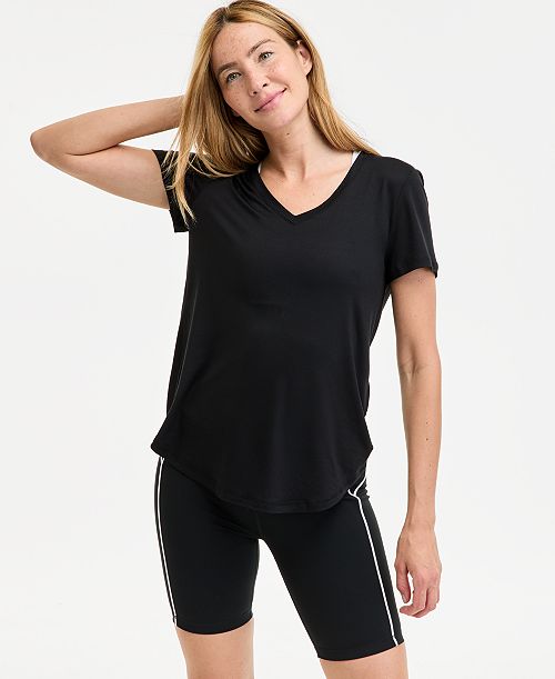 ID Ideology Women's V-Neck Performance T-Shirt Created For Macy's Women's Fashion Shoes & Accessories
