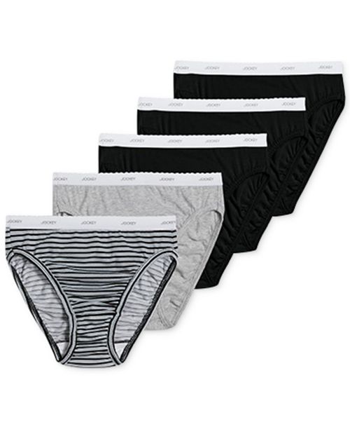 Jockey Women's 5-Pk. Cotton French Cut Brief 1744 Women's Fashion Shoes & Accessories