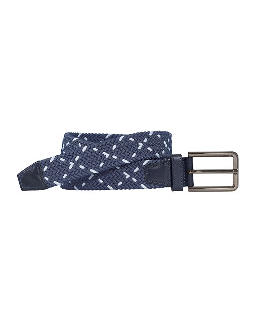 Johnston & Murphy Men's Woven Stretch Knit Belt Men's Fashion & Accessories